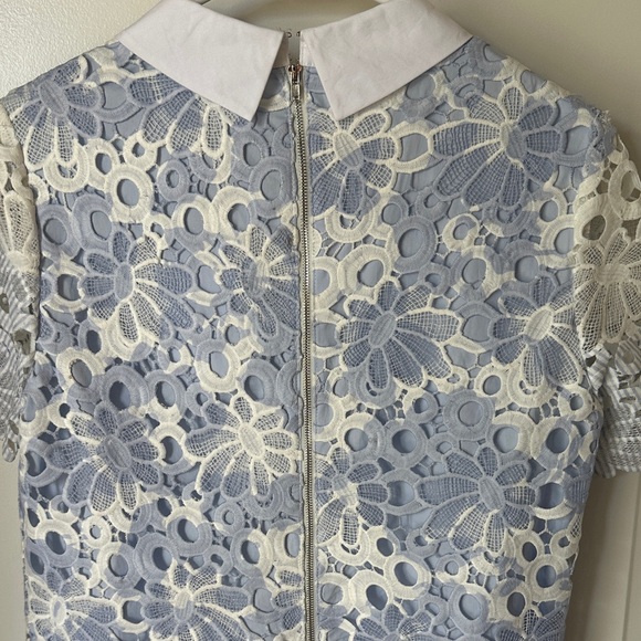 NWT - English Factory Blue and White Lace Dress - Picture 4 of 8